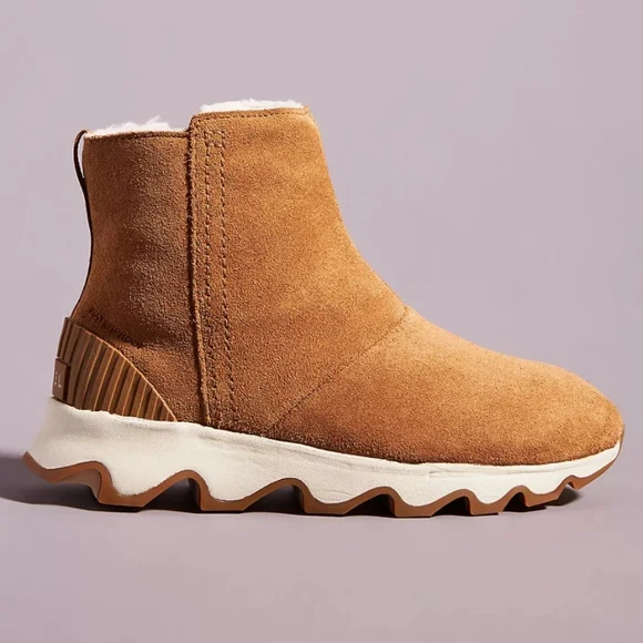 Sorel Kinetic Ankle Boots Waterproof Suede Tan Women's 7 - Picture 1 of 16